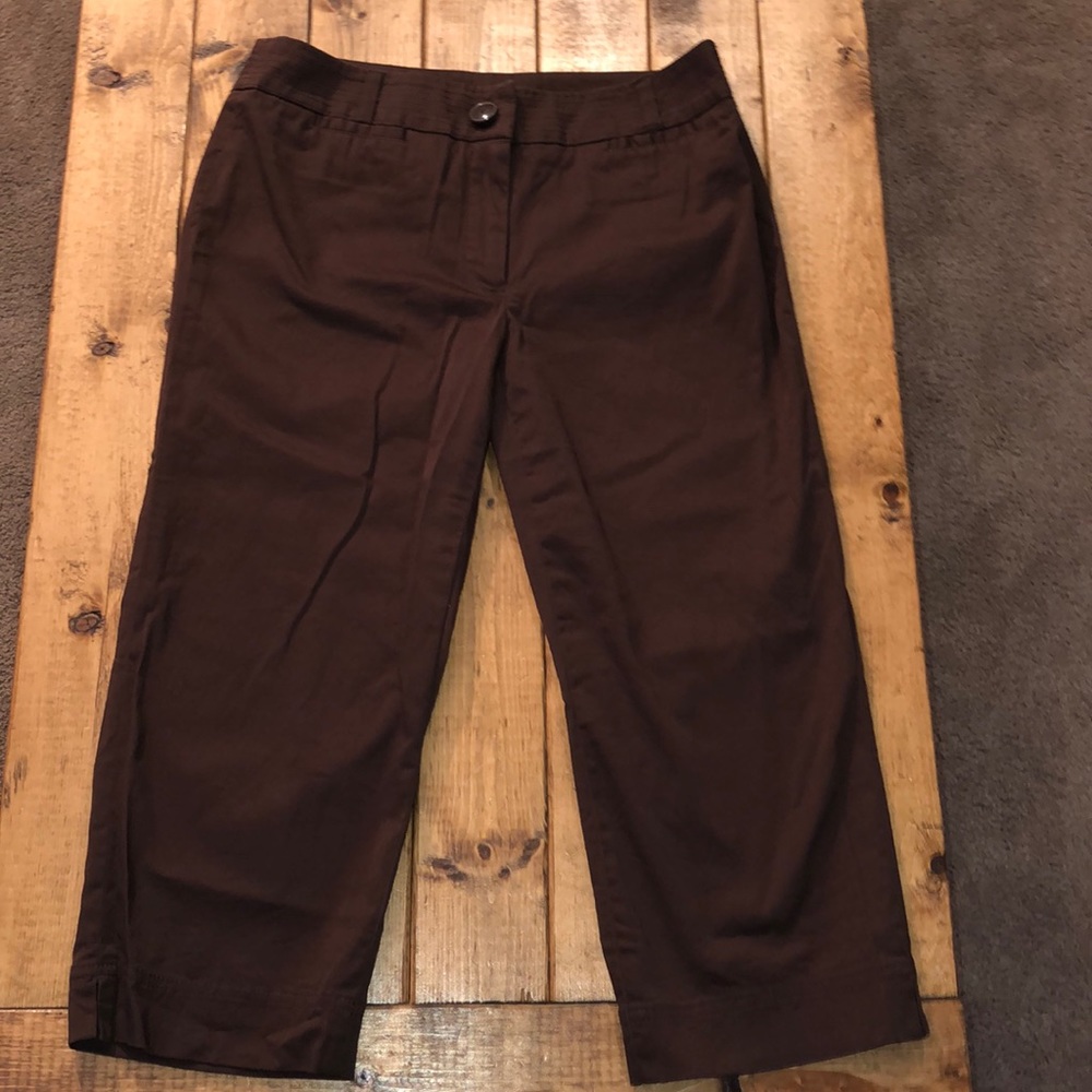 Willi Smith Brown Capri Cropped Dress Pants Size 6